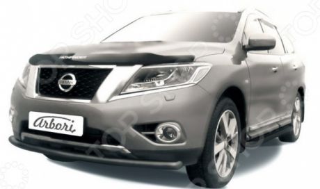 Защита переднего бампера Arbori радиусная для Nissan Pathfinder, 2014