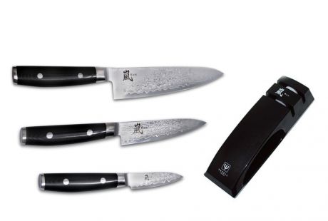 Набор из 3-х ножей и точилки Yaxell RAN