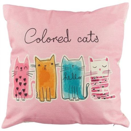 Подушка Colored cats (43х43) (текстиль) (12-11403-XCT13)