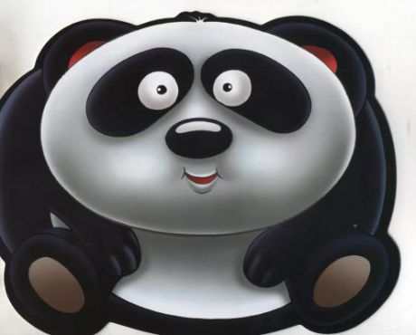 Панда: раскраска с наклейками