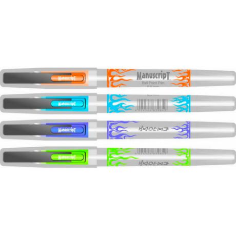 Ручка, шариковая, CTION, M nuscript, 0,5 мм, прозрачный, цветной, корпус, синяя