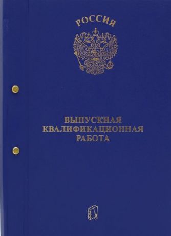 Папка Выпускная квалификационная работа синяя, с 2-мя отверстиями