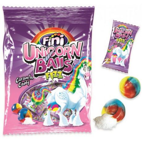 Карамель леденцовая FINI: Unicorn balls кислые 80гр.