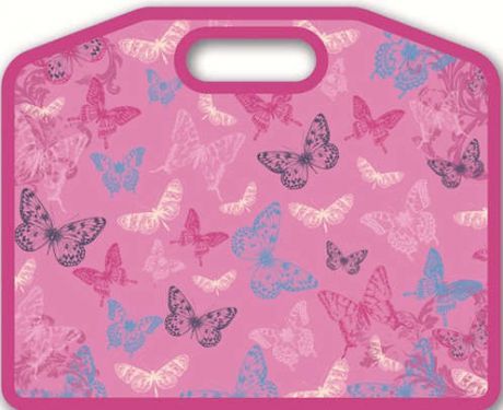 Папка-портфель для тетрадей А4 (37*10*30см) Феникс+ Бабочки на розовом на молнии, с ручками