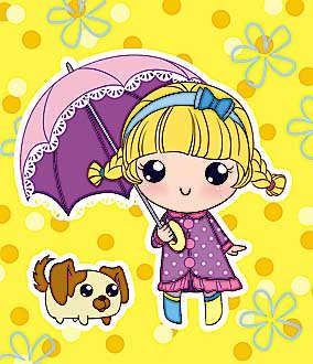 Открытка двойная Девочка с зонтиком код Л 0167.067