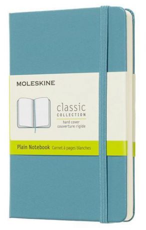 Блокнот, Moleskine/Молескин Classic Pocket 90*140мм 192стр. нелинованный твердая обложка голубой