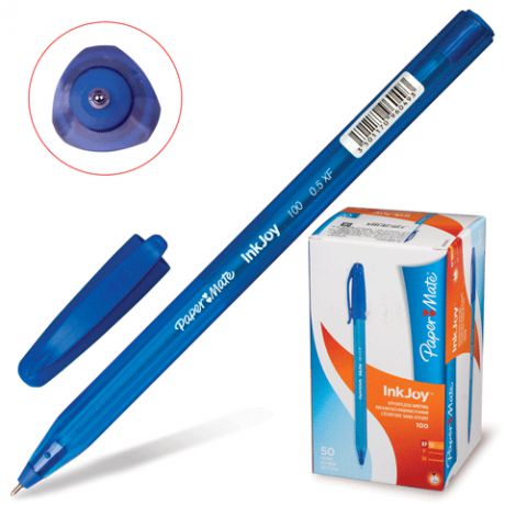 Ручка, шариковая, Paper Mate/Пэйпер Мэйт, InkJoy 100", 0,5 мм., синяя"