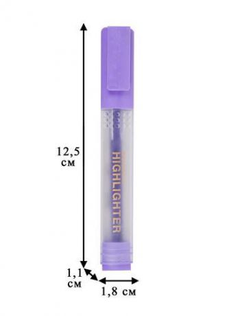 Текстовыделитель пурпурный (фиолетовый), флюор., 4мм, прозр.корпус, GoodMark