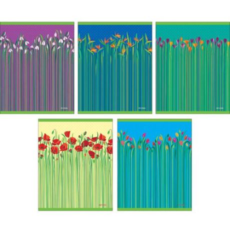 Тетрадь, 96л. А5 клетка Канц-Эксмо Летние грёзы (цветы) на скрепке