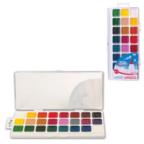 Краски, Гамма, "Чудо-краски", 24 цвета, акварель медовая, без кисти, пластиковая упаковка