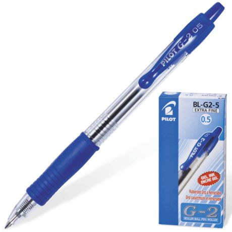 Гелевая автоматическая ручка PILOT G2 0,5 мм синяя BL-G2-5-L