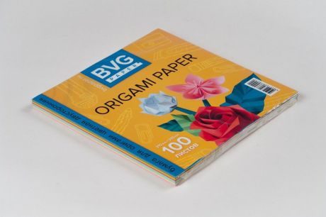 Бумага для оригами BVG paper 21*21см, 10цветов, 100листов