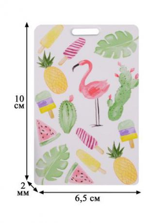 Чехол для карточек Фламинго, кактусы, ананасы (ДК2018-150)