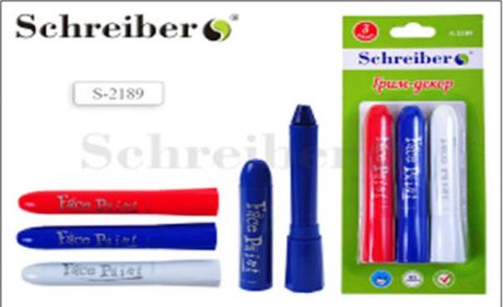 Грим-декор Schreiber/Шрайбер NEW 3 цвета - белый, красный, синий S 2189