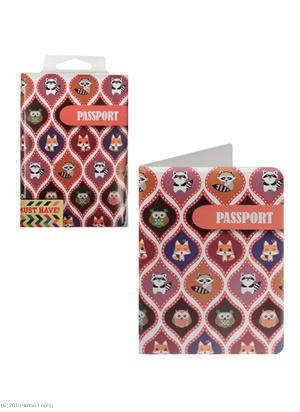 Обложка для паспорта Узоры сова, лиса и енот (ПВХ бокс)