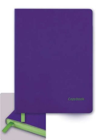 Тетрадь, 160стр. А4 Феникс+ Копибук. Фиолетовый салатовый срез, мягк. переплет, ляссе в цвет среза 4536