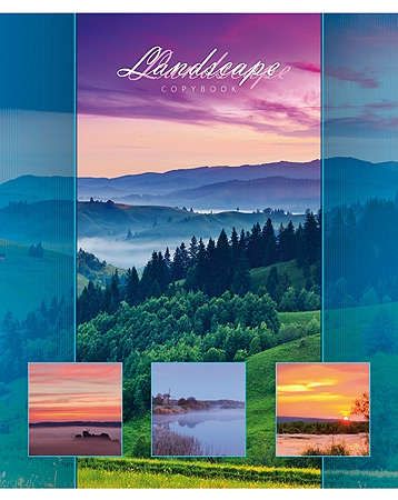 Тетрадь, 48л. А5 клетка Hatber/Хатбер Серия Класс С Прекрасные пейзажи обложка с тиснением, на скрепке