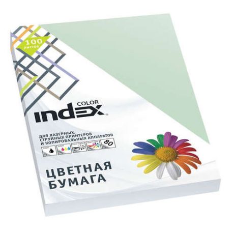 Бумага, цветная, офисная, Index Color 80гр, А4, бледно-зеленый (61), 100л