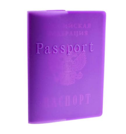 Обложка для паспорта, Partner, силиконовая Фиолетовая 9,3*13см