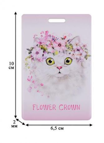 Чехол для карточек Кошка с веночком из цветов (ДК2018-163)