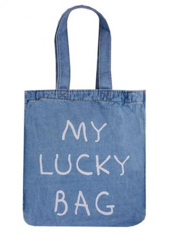 Сумка джинсовая на молнии My lucky bag (40*33см) (светло-синий)