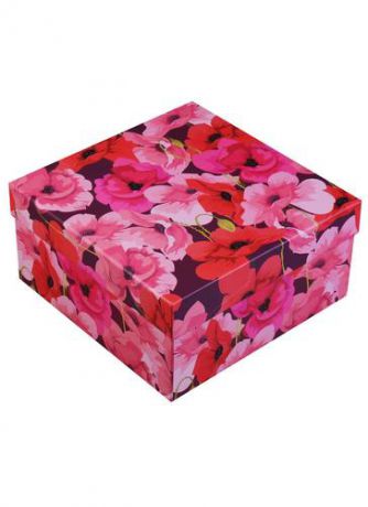 Коробка подарочная Красные цветы 15*15*6.5см, картон, Kairui 13-Kairui-BZ-626-S