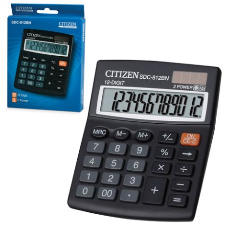 Калькулятор, Citizen/Ситизен, SDC-812, 12 разрядов, настольный
