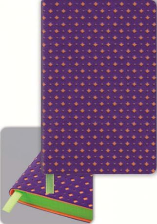 Записная книжка, Феникс+, А6+ (92*145), 98л, Фиолетовый+оранжевый салатовый срез, мягкая обложка