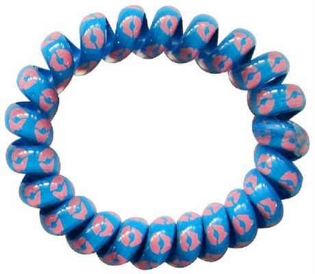 Сувенир АКМ Резинка-браслет витая с рисунком, цвет синий, 035-100P-02