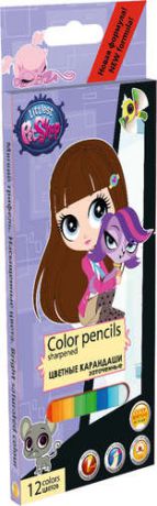 Карандаши, Набор, 12 цветов, Littlest Pet Shop грифель - 3 мм, размер карандаша - 17,8 х O 0,7 см