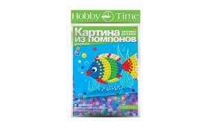 Набор для творчества, HOBBY TIME, Набор №4. Картина из помпонов Рыба