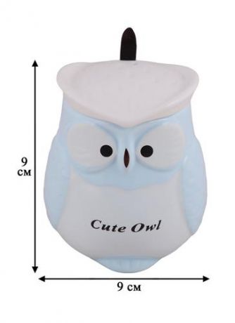 Кружка с крышкой и ложкой в форме совы Cute owl (керамика) (400 мл) (12-07465-21061)