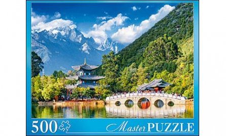 Пазл, Masterpuzzle 500эл. 50*34,5см СНЕЖНАЯ ГОРА НЕФРИТОВОГО ДРАКОНА ГИМП500-6160