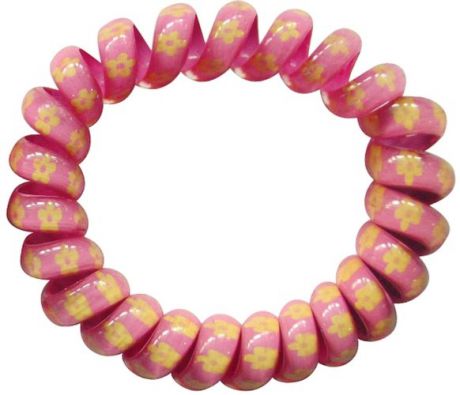 Сувенир АКМ Резинка-браслет витая с рисунком, цвет розовый, 035-100P-08