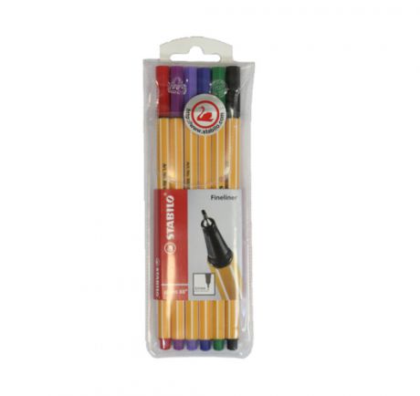 Ручка, роллер, Stabilo/Стабило, 0,4 мм, 6 цветов, в блистере