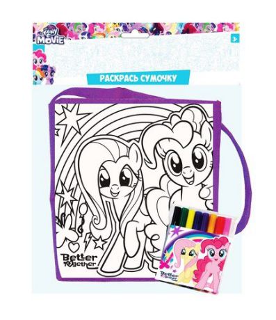 Набор для творчества, Centrum/Центрум, Набор раскрась сумку My Little Pony (сумка-раскраска, фломастеры 12 цветов)