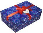 Коробка подарочная Снежинки 12,5*19,5*6,5см, декор. бант, картон, Хансибэг