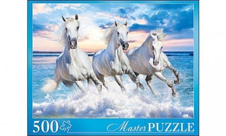 Пазл Masterpuzzle 500 эл 50*34,5см Тройка лошадей ГИМП500-6144