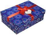 Коробка подарочная Снежинки 10,5*17,5*5,5см, декор. бант, картон, Хансибэг