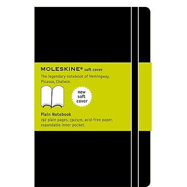 Moleskine/Молескин Тетрадь Classic Soft", Large, 13х21, 192 листа, нелинованная, черная"
