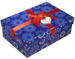 Коробка подарочная Снежинки 14,5*21*5*7,5см, декор. бант, картон, Хансибэг