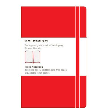 Moleskine/Молескин Тетрадь Classic", Large, 13х21 см, 240 листов, линейка, красная"
