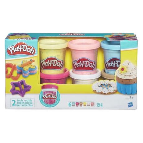 Пластилин HASBRO/Хасборо Play-Doh": Набор из 6 баночек пластилина с конфетти"