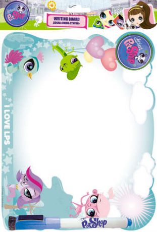 Доска Пиши-стирай 21*27*2,5см Littlest Pet Shop на магнитах+маркер с магнитом