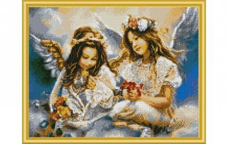 Набор для творчества, Алмазная мозаика Два ангела (класс) 40*50см, (25цв.) AC4014