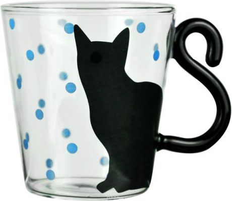 Сувенир, Кружка Giftnhome Черный кот стекло, 240мл M-240 BlackCat
