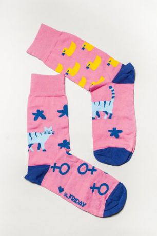 Носки дизайнерские St.Friday Socks размер 38-41, розовый