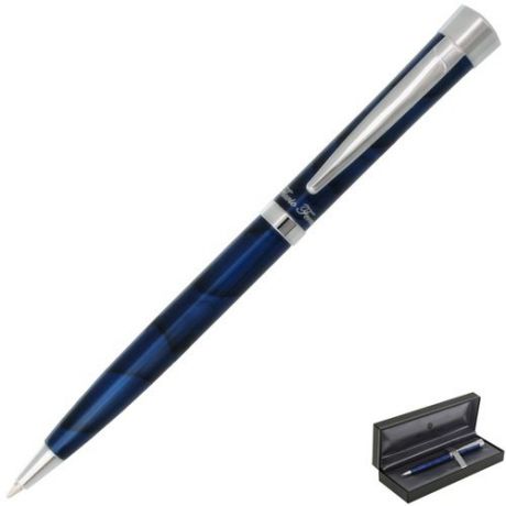 Ручка шариковая FLAVIO FERRUCCI Elegante глянцевый синий лакированный корпус, хромированные детали, синий М