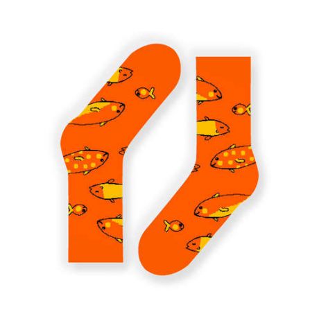 Дизайнерские носки St.Friday, размер 34-37, оранжевый
