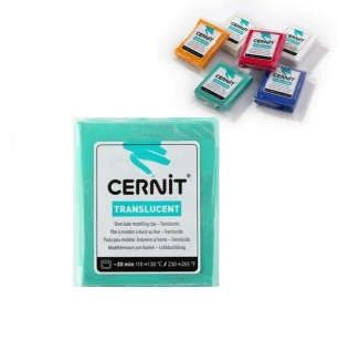 Полимерный моделин, "Cernit Translucent" , 56 грамм, прозрачный изумруд 620